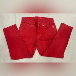 Michael Kors Izzy Cropped Skinny Mid Rise Jeans Salmon Pink Size 4
